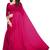 Dark pink plain faux georgette saree with blouse