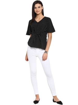 Black printed crepe party-tops 2