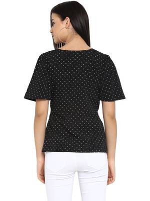 Black printed crepe party-tops 3
