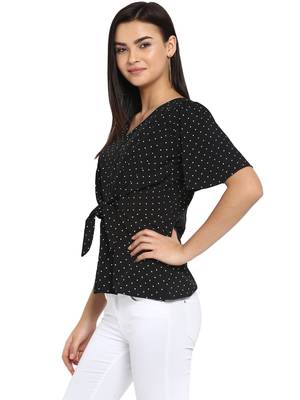 Black printed crepe party-tops 4