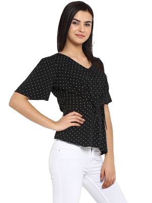 Black printed crepe party-tops 5