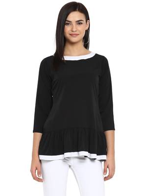 Black printed crepe party-tops 1