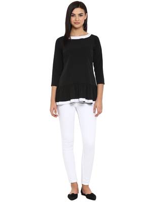Black printed crepe party-tops 2