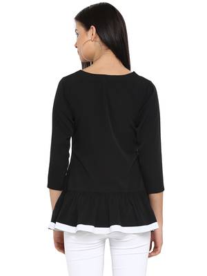 Black printed crepe party-tops 3
