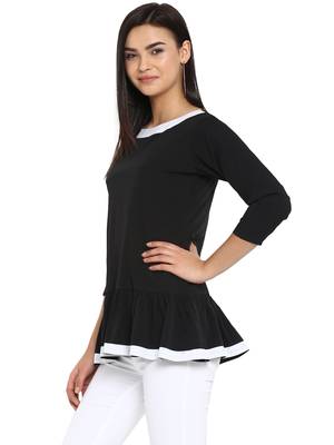 Black printed crepe party-tops 4