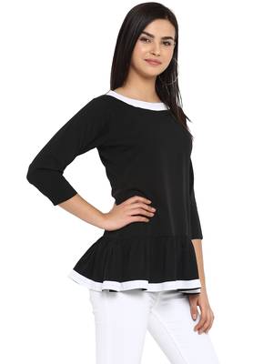 Black printed crepe party-tops 5