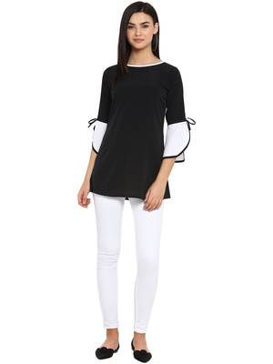 Black printed crepe party-tops 2