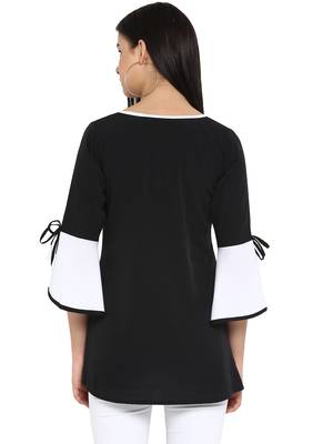 Black printed crepe party-tops 3