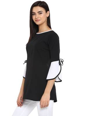 Black printed crepe party-tops 4