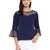 Navy-blue printed crepe party-tops