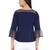 Navy-blue printed crepe party-tops