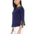 Navy-blue printed crepe party-tops