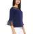 Navy-blue printed crepe party-tops