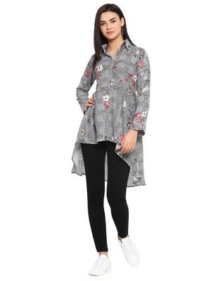 Black printed cotton party-tops 1
