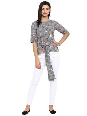 Black printed cotton party-tops 2