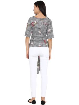 Black printed cotton party-tops 3