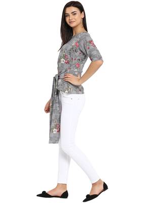 Black printed cotton party-tops 4
