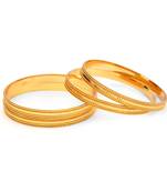 Set Of 4 Golden Kada With Intricate Border For Dailywear By Leshya