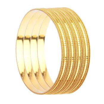 Set Of 4 Golden Kada With Intricate Border For Dailywear By Leshya 2