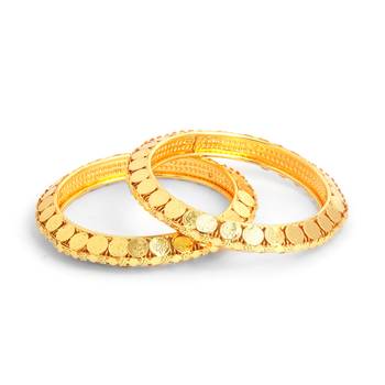 Traditional Golden Bracelet Pair With God Symbols For Women 1