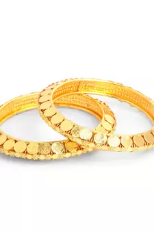 Traditional Golden Bracelet Pair With God Symbols For Women