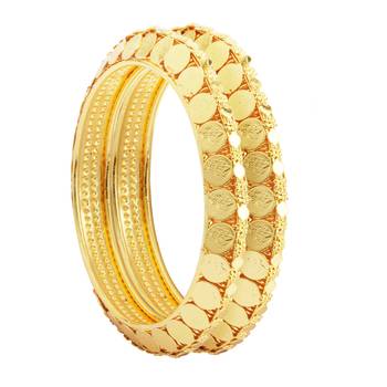 Traditional Golden Bracelet Pair With God Symbols For Women 2