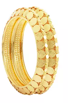 Traditional Golden Bracelet Pair With God Symbols For Women