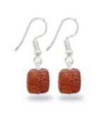 Karatcart Orange Matte Stone Fish Hook Drop Earrings For Women