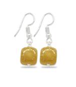 Karatcart Glossy Yellow Stone Fish Hook Drop Earrings For Women