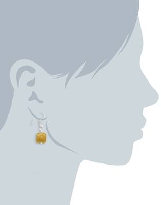 Karatcart Glossy Yellow Stone Fish Hook Drop Earrings For Women 2