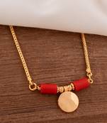 Long mangalsutra with gope chain and single vati one gram gold