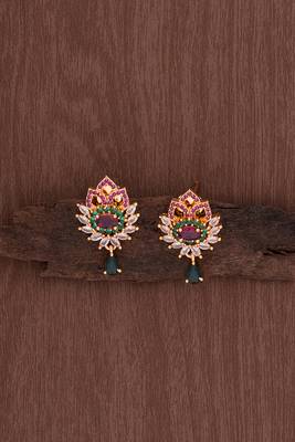  ruby emerald earrings one gram gold 1