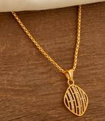 Golden chain with diamond pendant one gram gold