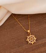 Golden chain SHORT with diamond pendant one gram gold