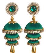 Green pearl earrings