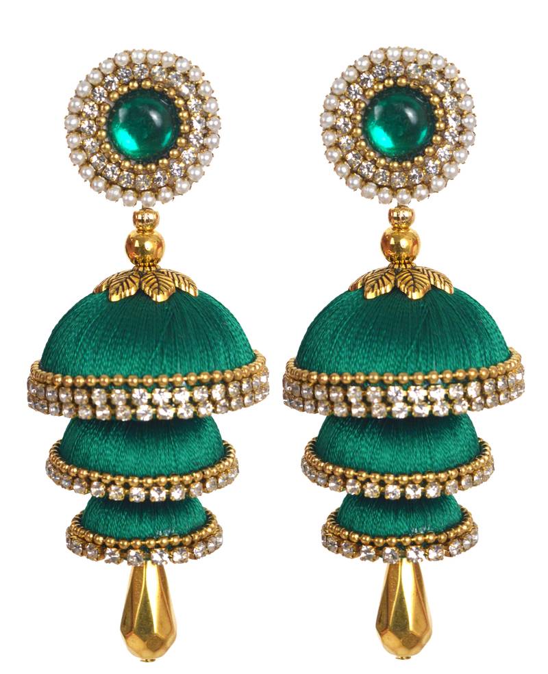 Green pearl earrings