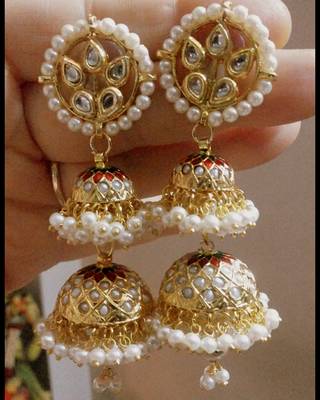 Gold Kundan Earrings 1