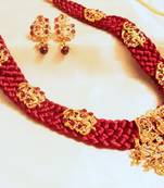 Red Polki Necklace Sets