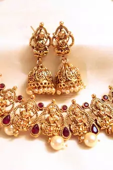 Gold Polki Laxmi Necklace Sets