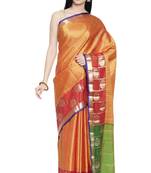 CLASSICATE from the house of The Chennai Silks Women's Yellow Dupion Silk Saree Wlth Blouse