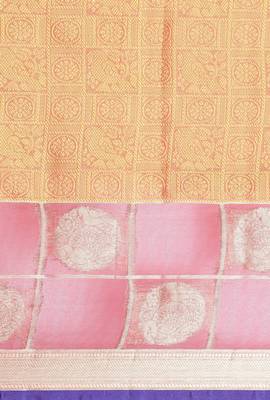 CLASSICATE from the house of The Chennai Silks Women's Yellow Dupion Silk Saree Wlth Blouse 4