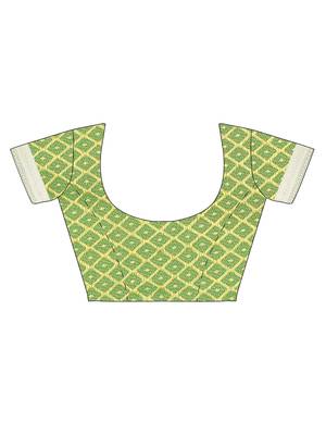 CLASSICATE from the house of The Chennai Silks Women's Yellow Dupion Silk Saree Wlth Blouse 5