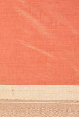 CLASSICATE from the house of The Chennai Silks Women's Peach Dupion Silk Saree Wlth Blouse 4