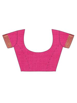 CLASSICATE from the house of The Chennai Silks Women's Pink Dupion Silk Saree Wlth Blouse 5