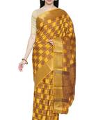 CLASSICATE from the house of The Chennai Silks Women's Yellow Dupion Silk Saree Wlth Blouse