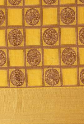CLASSICATE from the house of The Chennai Silks Women's Yellow Dupion Silk Saree Wlth Blouse 4