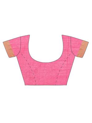 CLASSICATE from the house of The Chennai Silks Women's Pink Dupion Silk Saree Wlth Blouse 5