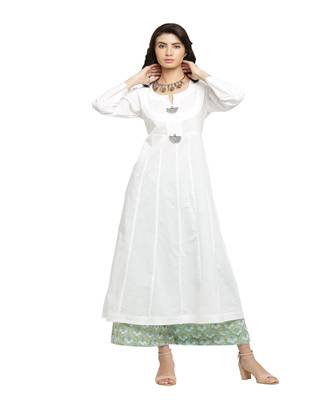 Whitekalidaar Kurta With Greenblue Palazzo 1