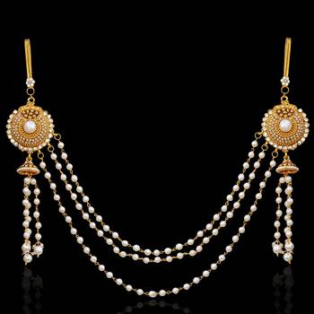 Ethnic Indian Bollywood Jewelry Set Pearl Polki Waist Band 1