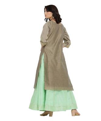 Chanderi Kurta With Chanderi Skirt And Dupatta 2